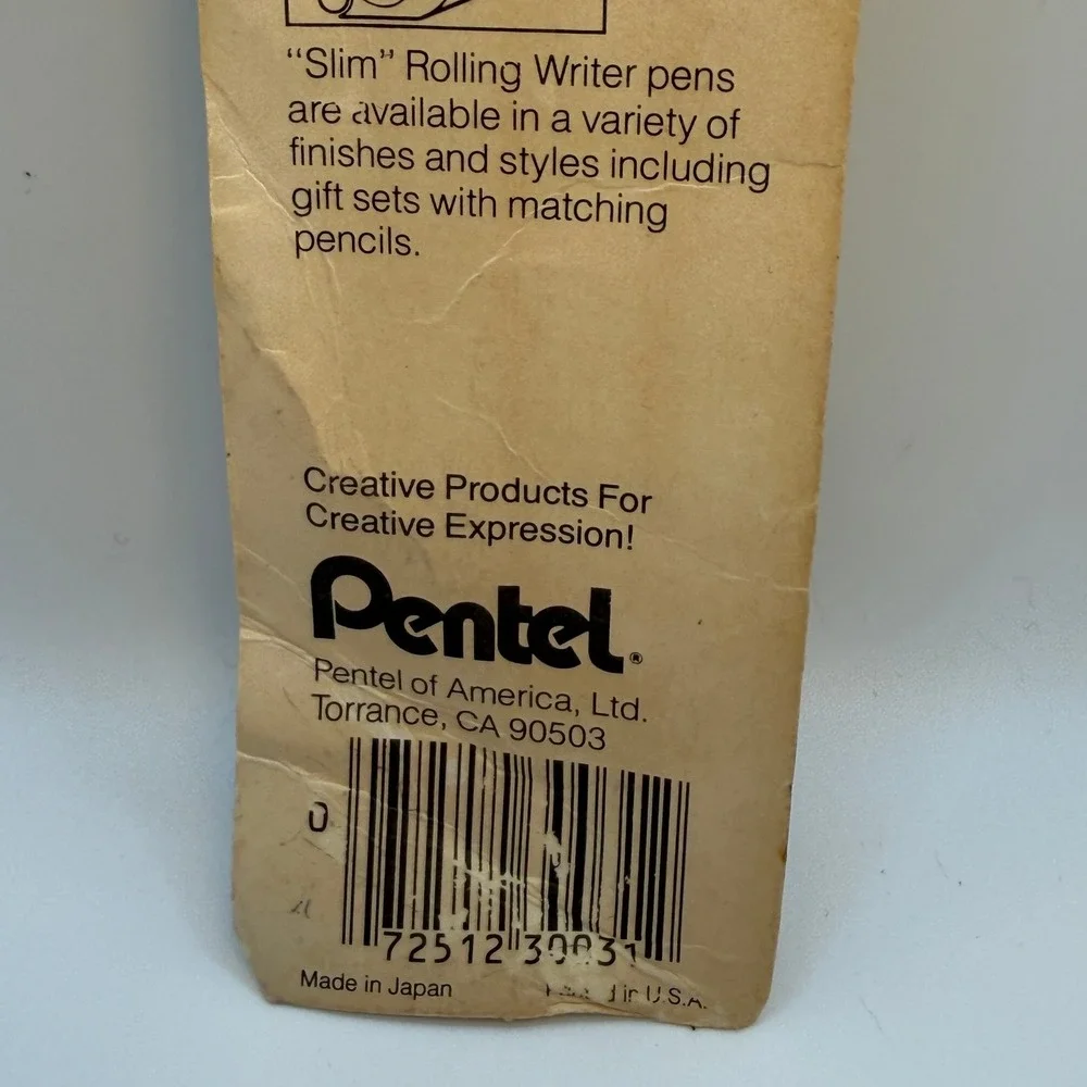Pentel Slim Rolling Writer Refill Fine Point Black Ink Vintage MG8BP-A Japan
